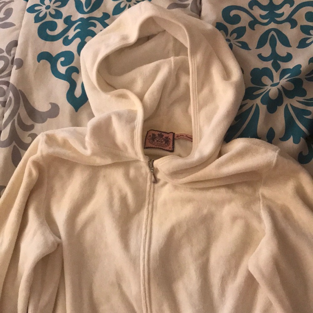 Authentic Juicy Couture white terry cloth hoodie